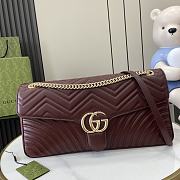 	 GUCCI GG BURGUNDY MARMONT LARGE SHOULDER BAG - 40x21x8cm - 1