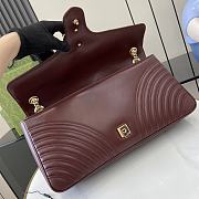 	 GUCCI GG BURGUNDY MARMONT LARGE SHOULDER BAG - 40x21x8cm - 6