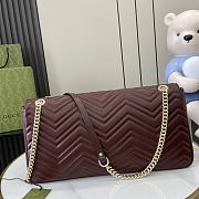 	 GUCCI GG BURGUNDY MARMONT LARGE SHOULDER BAG - 40x21x8cm - 4