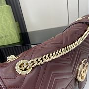 	 GUCCI GG BURGUNDY MARMONT LARGE SHOULDER BAG - 40x21x8cm - 3