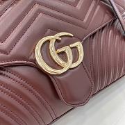 	 GUCCI GG BURGUNDY MARMONT LARGE SHOULDER BAG - 40x21x8cm - 2