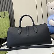 GUCCI MEDIUM BLACK TOTE BAG WITH HOOK CLOSURE - 15.7