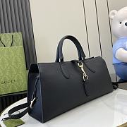 GUCCI MEDIUM BLACK TOTE BAG WITH HOOK CLOSURE - 15.7