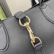 GUCCI MEDIUM BLACK TOTE BAG WITH HOOK CLOSURE - 15.7