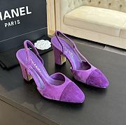 Chanel Purple Suede Slingback - 1