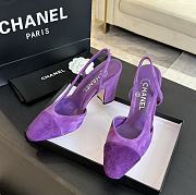 Chanel Purple Suede Slingback - 6