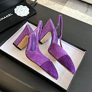 Chanel Purple Suede Slingback - 4