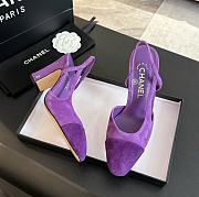 Chanel Purple Suede Slingback - 3