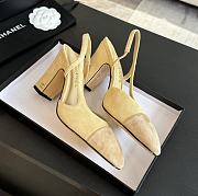 Chanel Beige Suede Slingback - 4