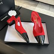 Chanel Red Tweed Slingback - 6