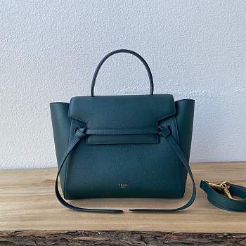 Celine Nano Belt Bag In Grainied Calfskin Green - 20 X 17 X 11 CM