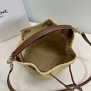 Celine Clara Raffia Bucket Bag - 23×25×20cm - 4