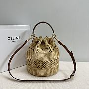 Celine Clara Raffia Bucket Bag - 23×25×20cm - 3