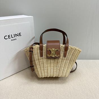 Celinne Triomphe Raffia Tote - 32×14×7cm