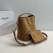 Celine Bucket Bag Suede Brown Leather - 24x25x16cm - 3