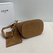 Celine Bucket Bag Suede Brown Leather - 24x25x16cm - 2