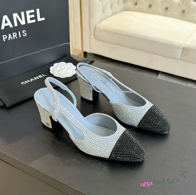 Chanel Strass Blue Slingback 65mm - 1