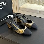 Chanel Sequins Gold & Black Slingback 65mm - 1