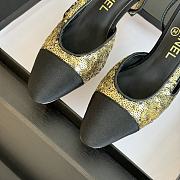 Chanel Sequins Gold & Black Slingback 65mm - 2