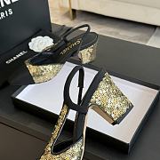 Chanel Sequins Gold & Black Slingback 65mm - 3