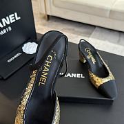 Chanel Sequins Gold & Black Slingback 65mm - 5