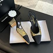 Chanel Sequins Gold & Black Slingback 65mm - 4