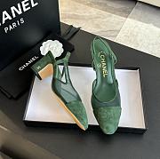 Chanel Green Suede Slingback - 5