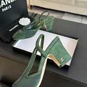 Chanel Green Suede Slingback - 4