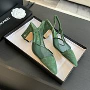 Chanel Green Suede Slingback - 3