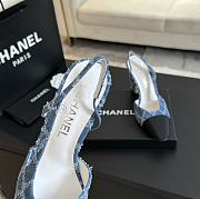 Chanel Denim Leather Slingback - 6