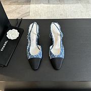 Chanel Denim Leather Slingback - 5