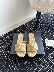 Chanel Lambskin Quilted Gold CC Logo Slides  - 3