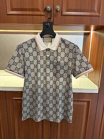 Gucci Men Polo Shirt GG jumbo Ebony 