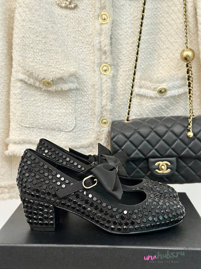 Chanel Mary janes shoes Satin, Rhinestones & Grosgrain  - 1