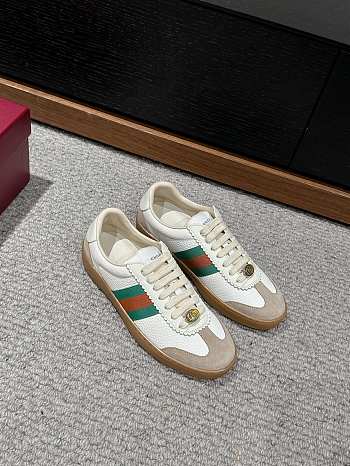 Gucci Web Leather White Sneakers