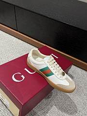 Gucci Web Leather White Sneakers - 3