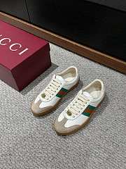 Gucci Web Leather White Sneakers - 4