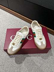 Gucci Web Leather White Sneakers - 5