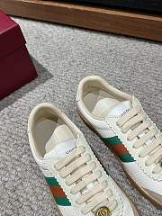 Gucci Web Leather White Sneakers - 6