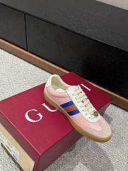 Gucci Web Leather Pink Sneakers - 3