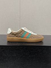 Gucci Web Leather Brown Sneakers - 6