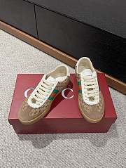 Gucci Web Leather Brown Sneakers - 4