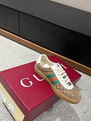 Gucci Web Leather Brown Sneakers - 2