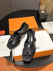 HERMES Calfskin Elbe 60 Sandals - 3