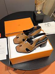 HERMES Calfskin Elbe 60 Sandals - 2