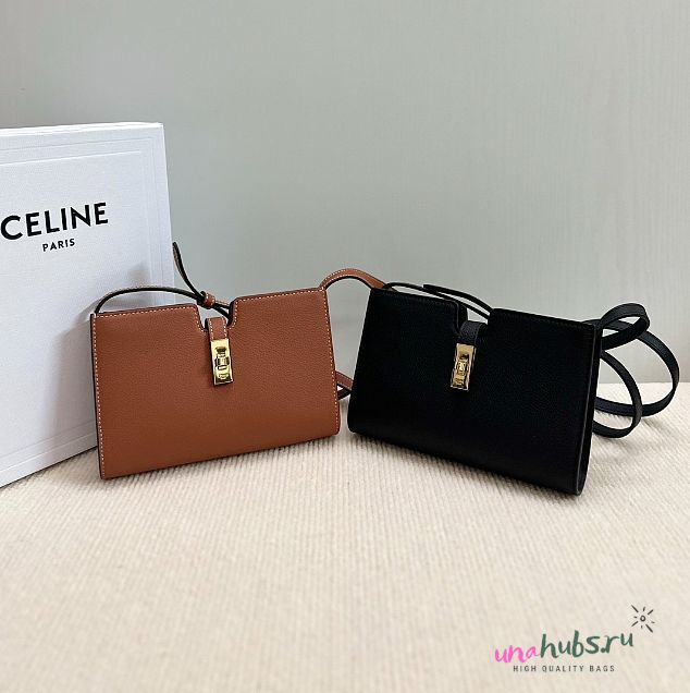 CELINE 16 STRAP POCHETTE IN SUPPLE CALFSKIN - 18.5 X 12 X 3 CM - 1