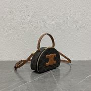 CELINE HALF MOON CASE TRIOMPHE CANVAS TAN - 17.5 X 12 X 6 CM - 4