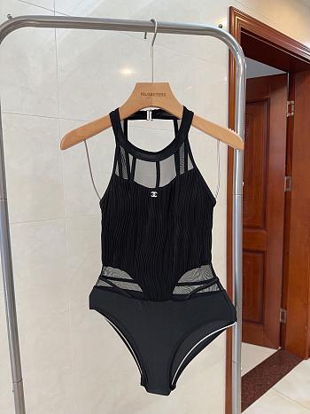 Chanel Black Cutout One Piece Swimwear