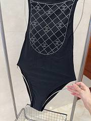 Chanel Black Velvet One Piece Swimwear - 5