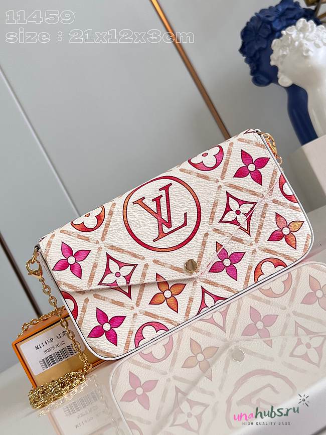 	 Louis Vuitton Félicie Pochette Red - 21 x 12 x 3 cm - 1